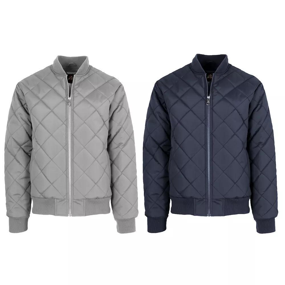 2-Pack Men's Spire by Galaxy Heavyweight Quilted Bomber Jacket, Size: Small, Grey Gray Navy Product Image