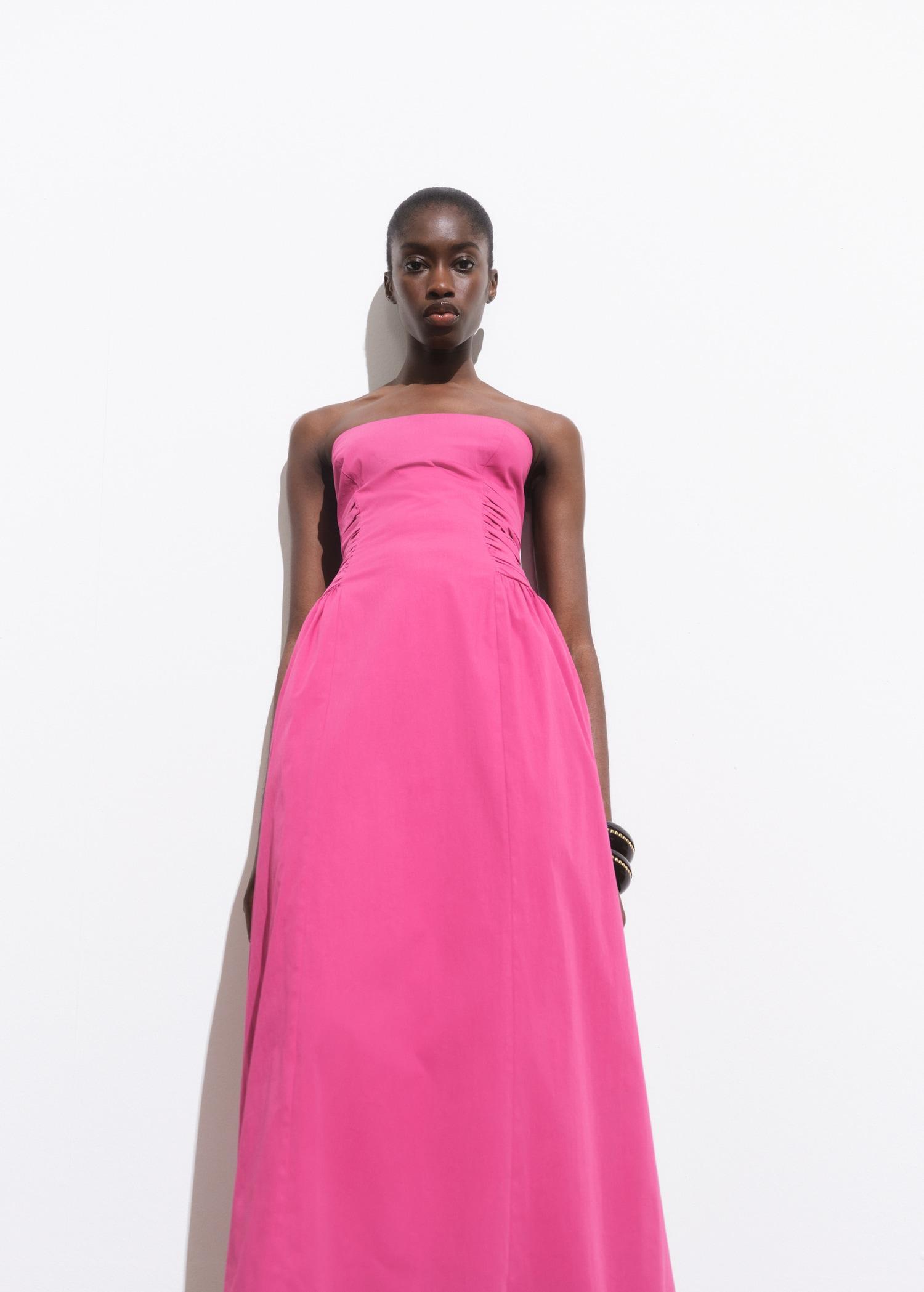 Strapless midi-dress - Women | MANGO USA Product Image