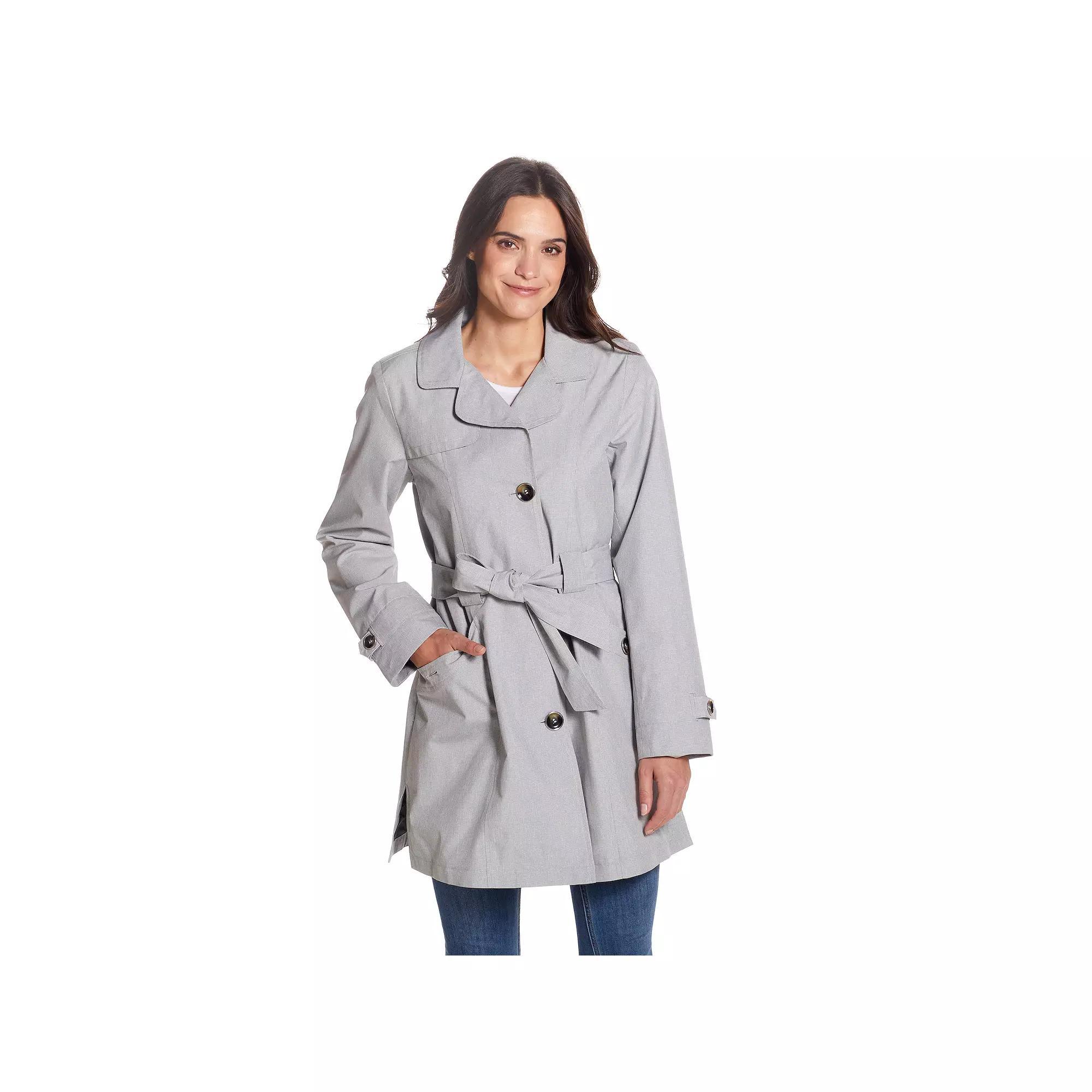 Women's Gallery Trench Coat, Size: Small, Black White Product Image