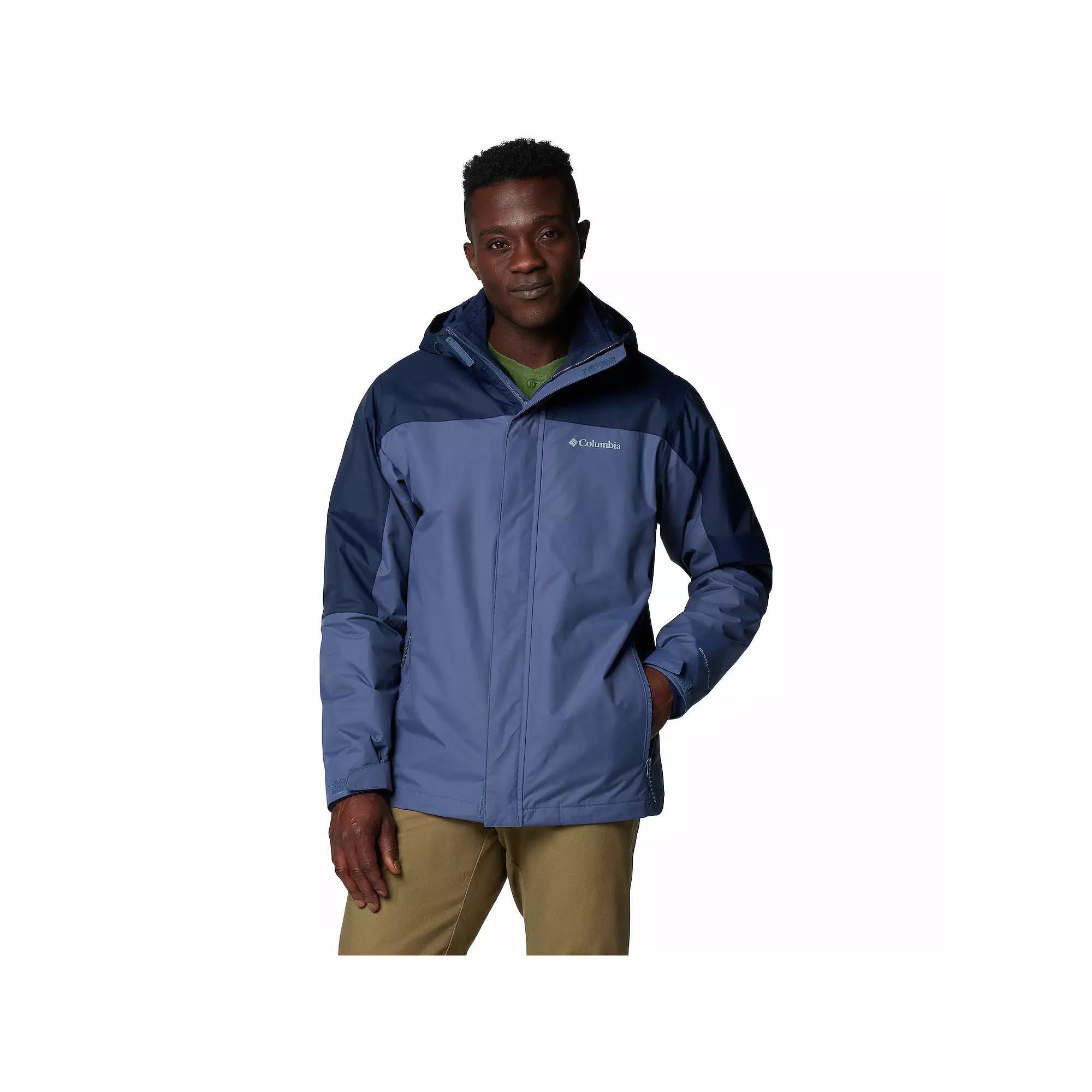 Big & Tall Columbia Tunnel Falls™ II Heavyweight Interchange Hooded Jacket, Men's, Size: Large Tall, Dark Mountain Blue Product Image