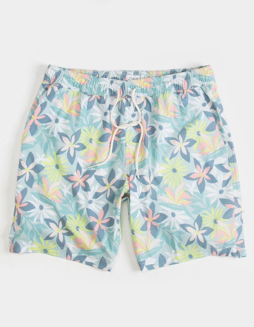BLUE CROWN Paradise Daisies Mens 7" Swim Shorts Product Image