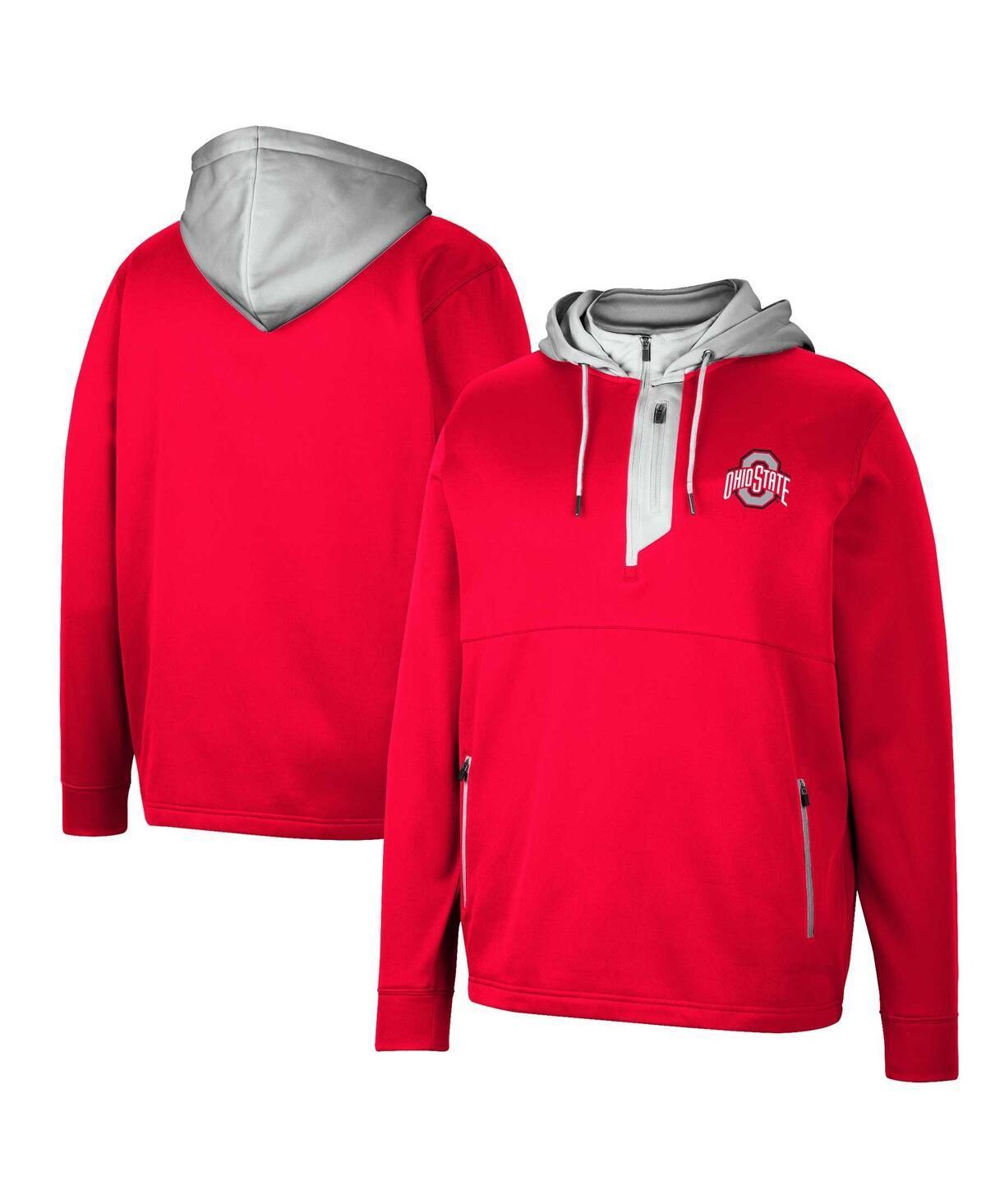 Mens Colosseum Scarlet Ohio State Buckeyes Luge 3.0 Quarter-Zip Hoodie Product Image