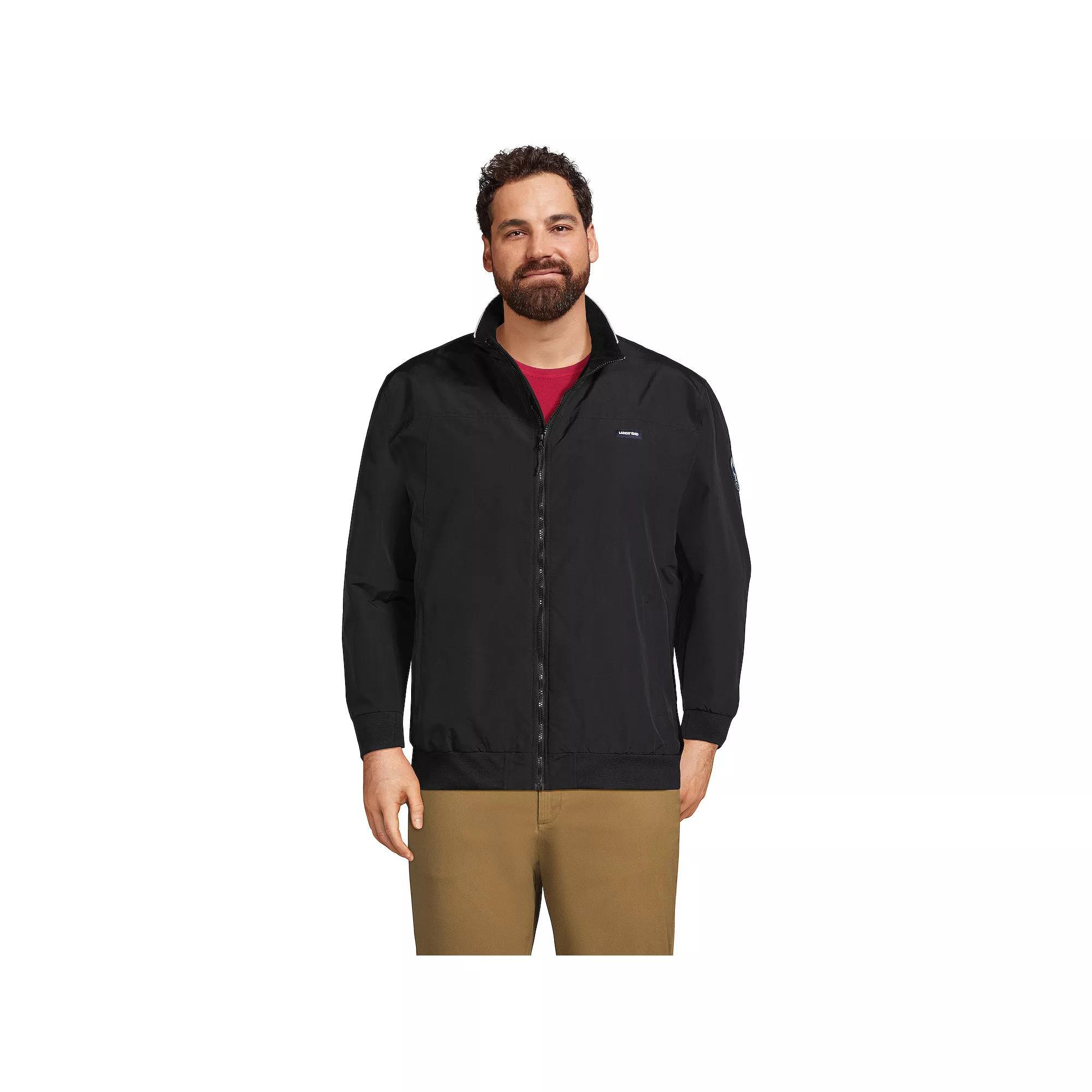 Big & Tall Lands' End Classic Squall Bomber Jacket, Men's, Size: Large Tall, Black Product Image