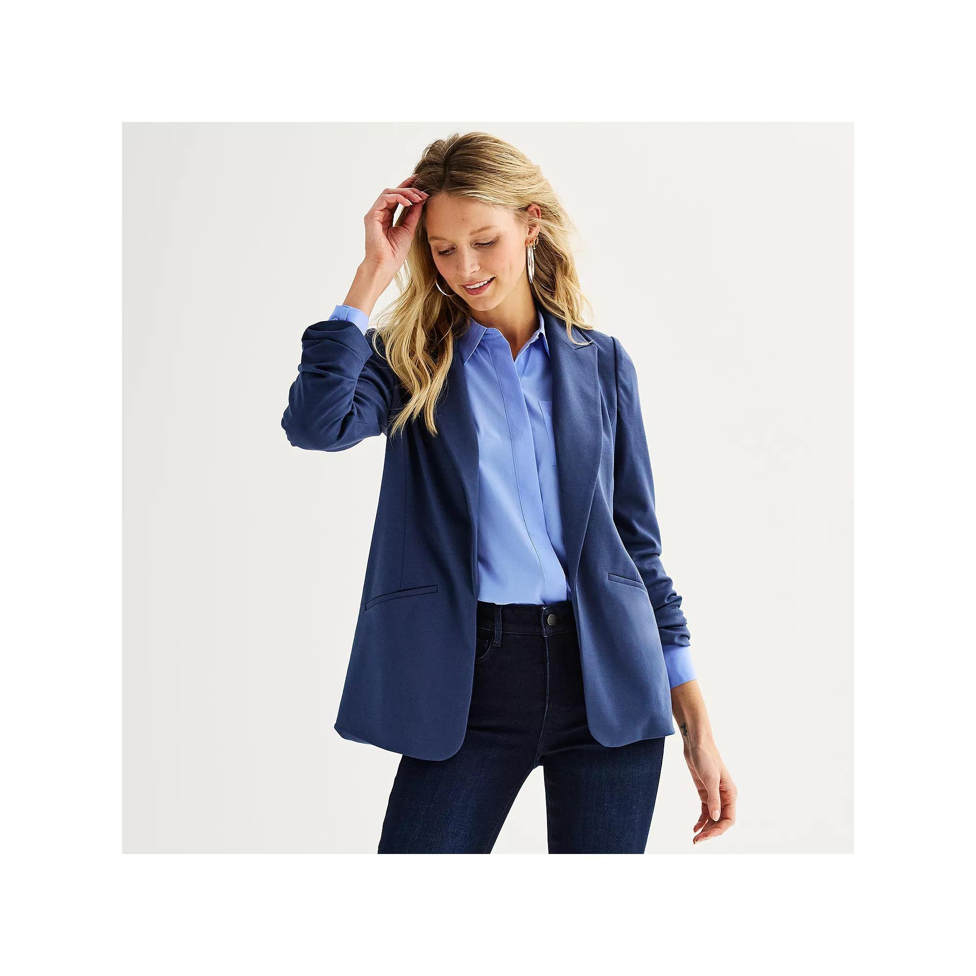 Petite Nine West Closureless Blazer, Women's, Size: Medium Petite, Maddie Purple Product Image