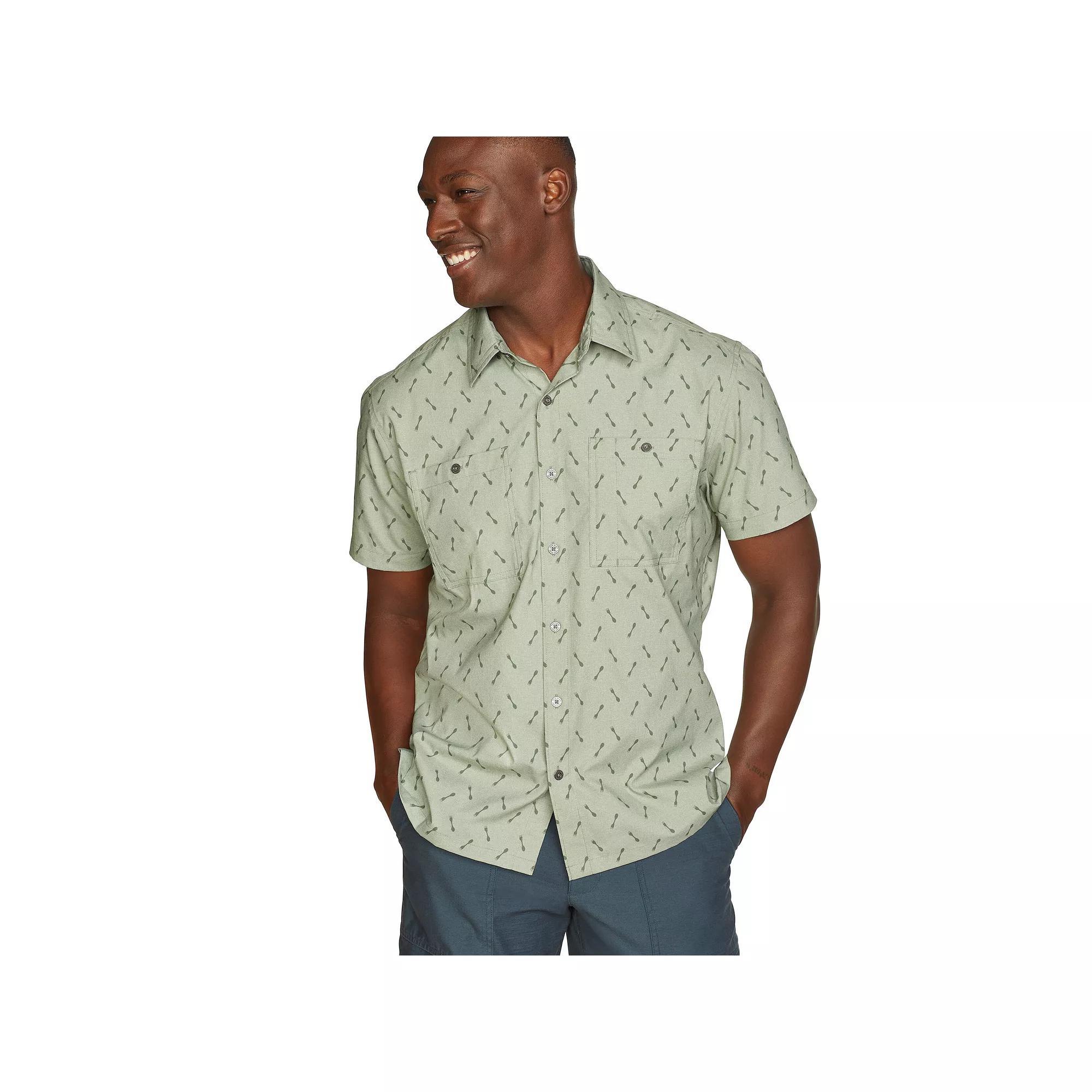 Men's Eddie Bauer Short Sleeve Rainier 3.0 Print Shirt, Size: Small, Dark Gray Product Image
