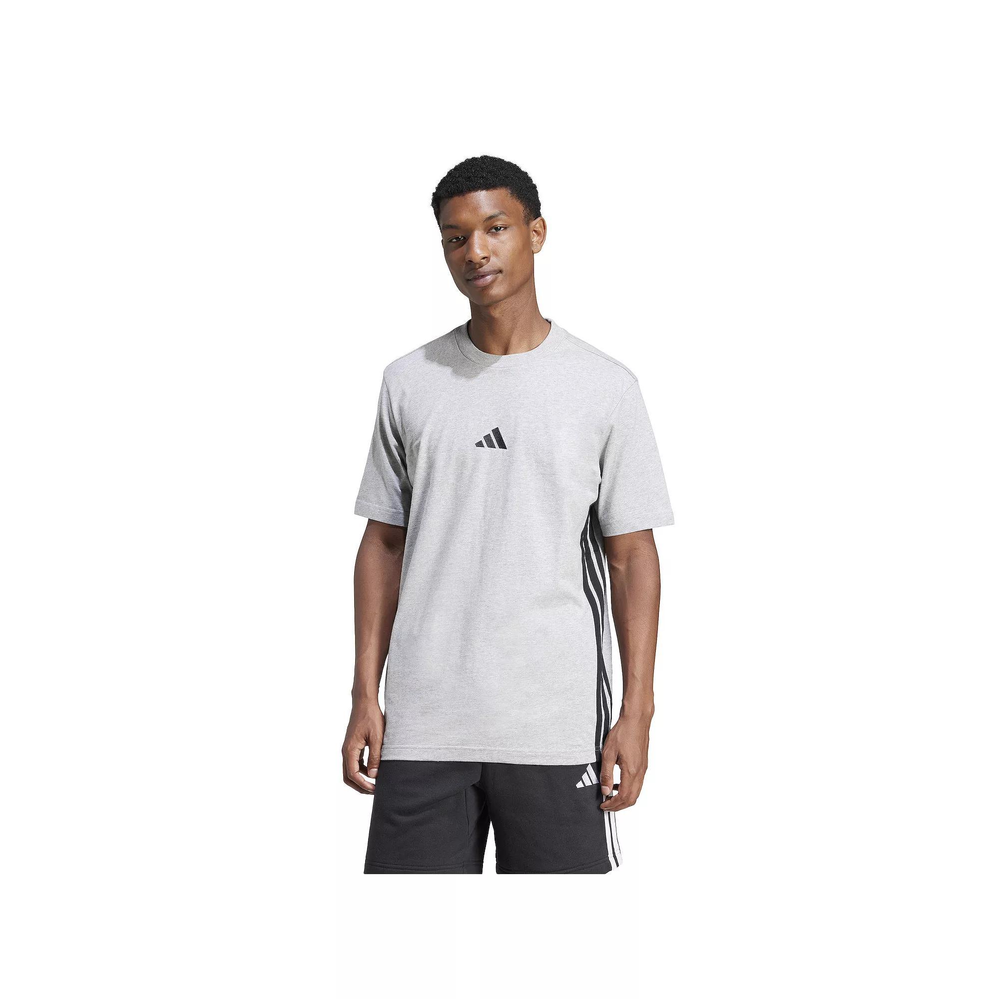 Men's adidas Essentials 3-Stripes Single Jersey Sportswear T-Shirt, Size: Small, Mgh Product Image