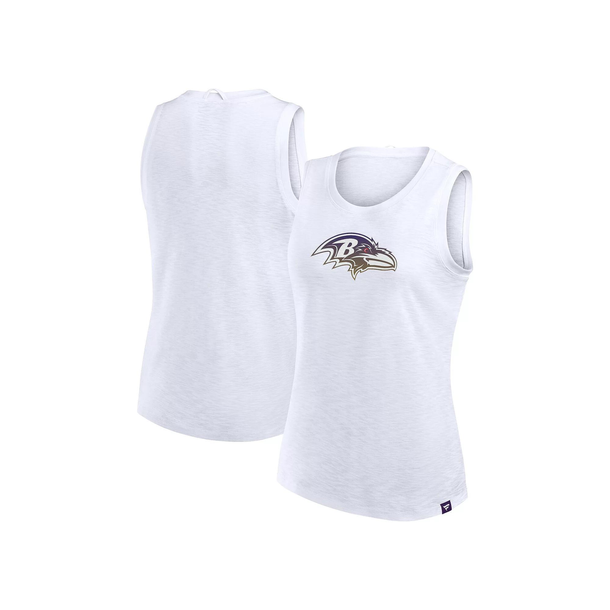 Women's Fanatics  White Baltimore Ravens Slub Tank Top, Size: 3XL Product Image