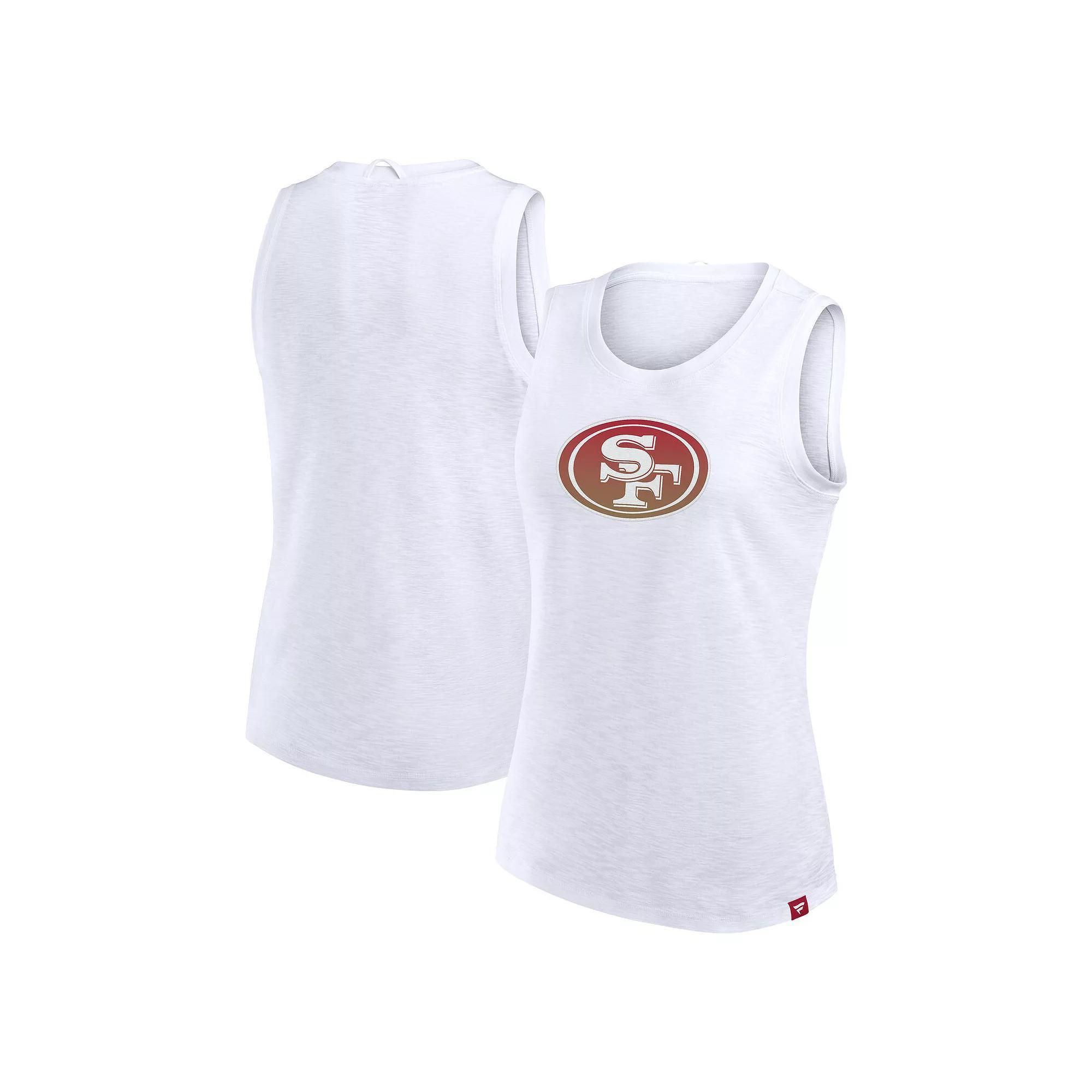 Women's Fanatics  White San Francisco 49ers Slub Tank Top, Size: Large Product Image