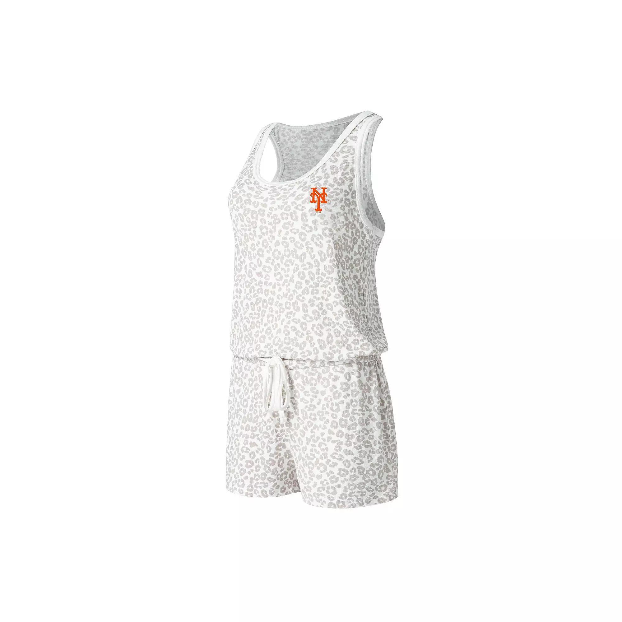 Women's Concepts Sport Cream Chicago Cubs Montana Hacci Knit Romper, Size: XL, Beige Product Image