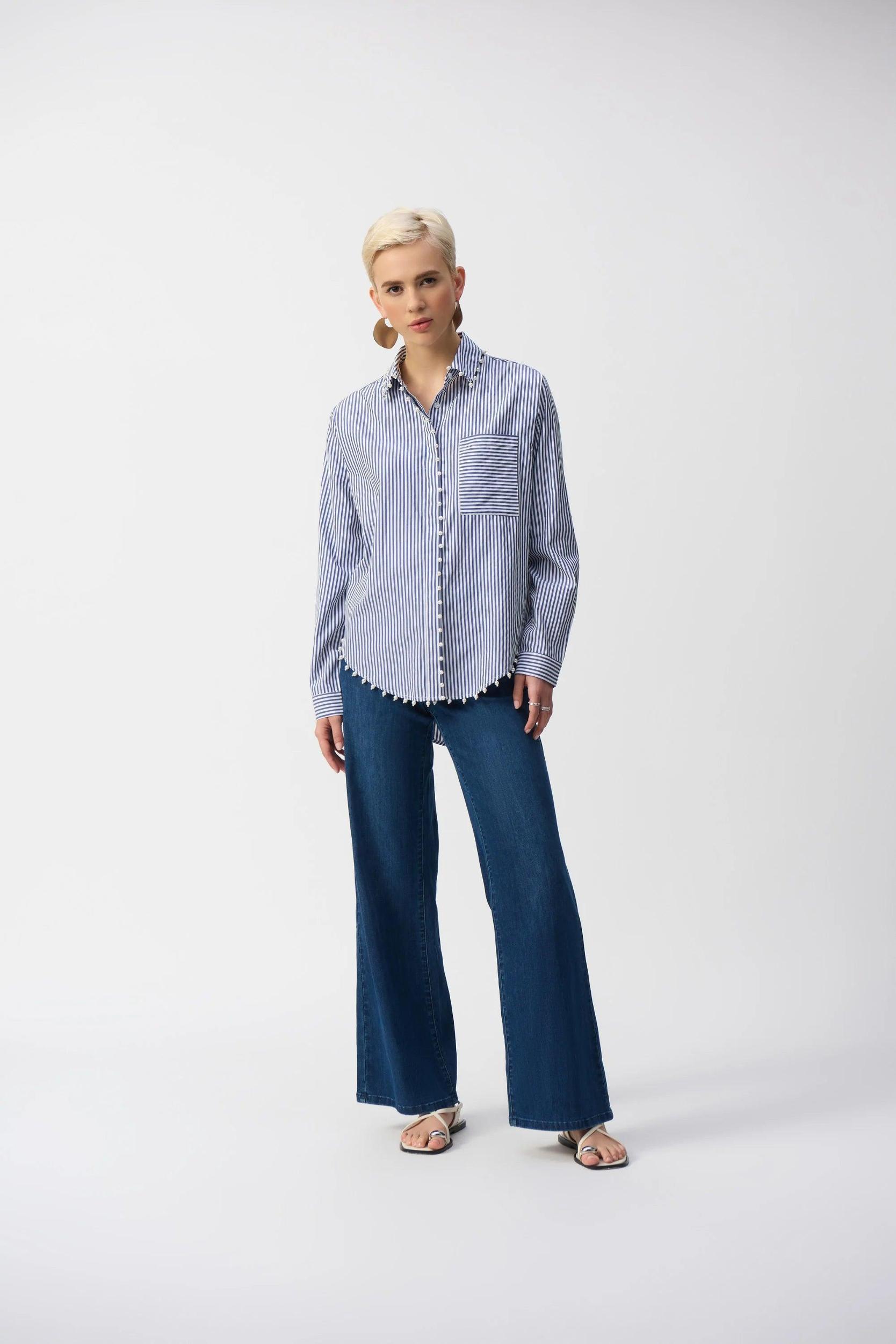 Striped Stretch Cotton Shirt Product Image