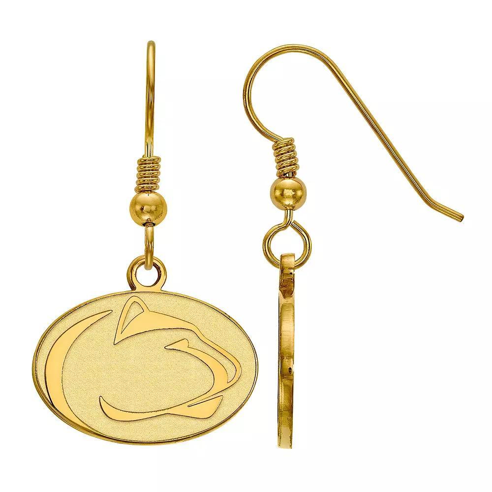 LogoArt 14K Gold Over Silver Penn State Nittany Lions Dangle Earrings, Women's, Size: 33 mm, 14k Gold Plated Product Image