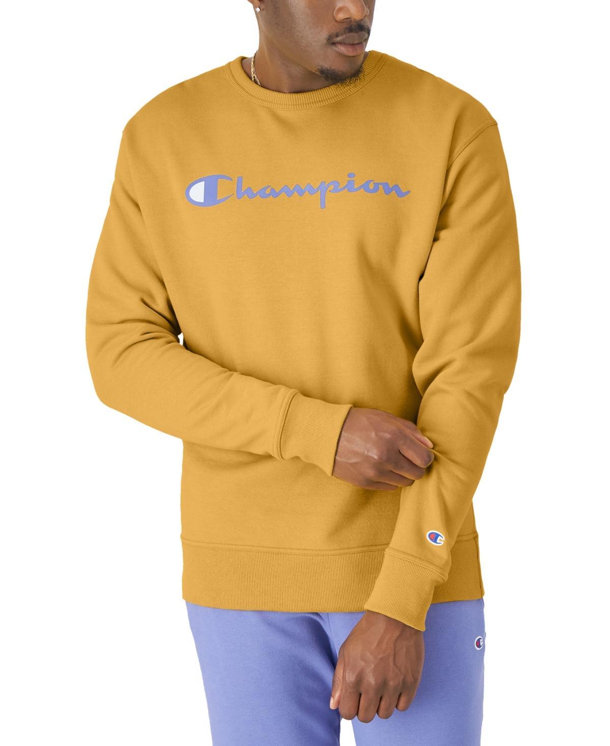 Mens Champion Powerblend Crewneck Sweatshirt, Classic Script Logo Surf The Web M Product Image
