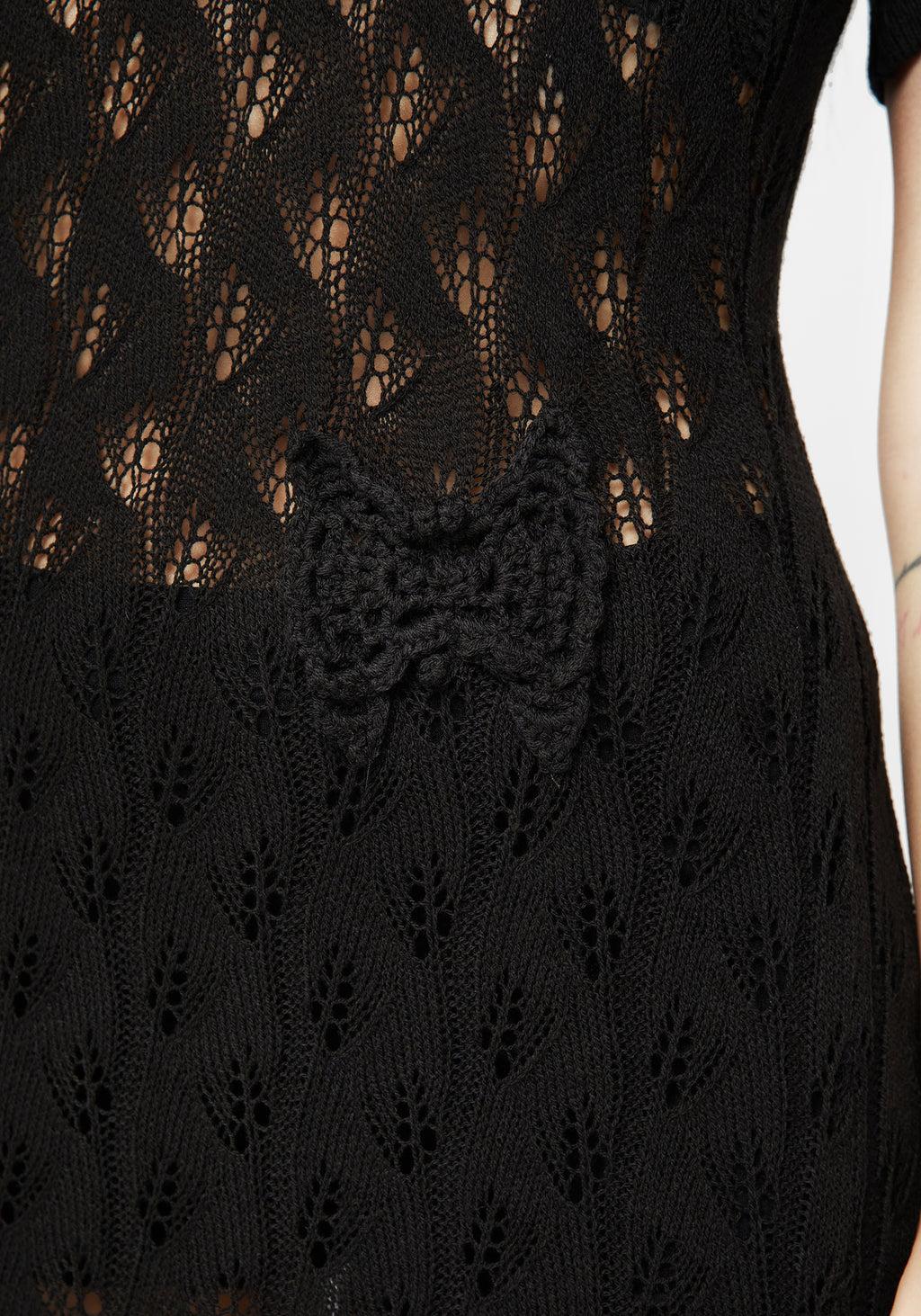 Elnora Moth Crochet Knit Maxi Dress Product Image