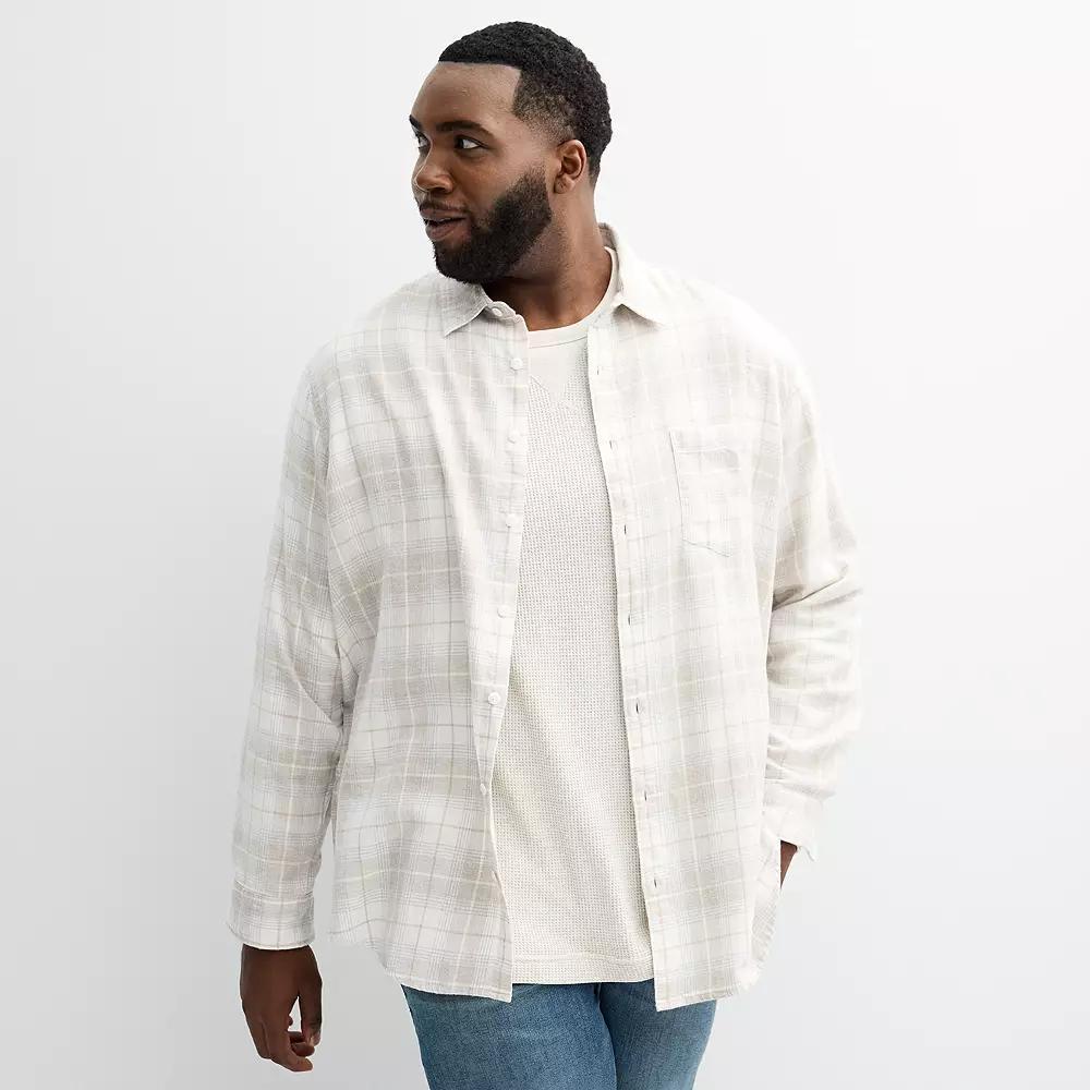 Big & Tall Sonoma Goods For Life Long Sleeve Flannel Shirt, Mens Product Image