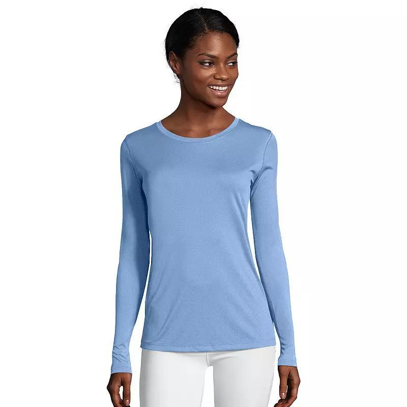 Women's Hanes® Cool Dri Long-Sleeve Performance Tee, Size: XL, Black Product Image