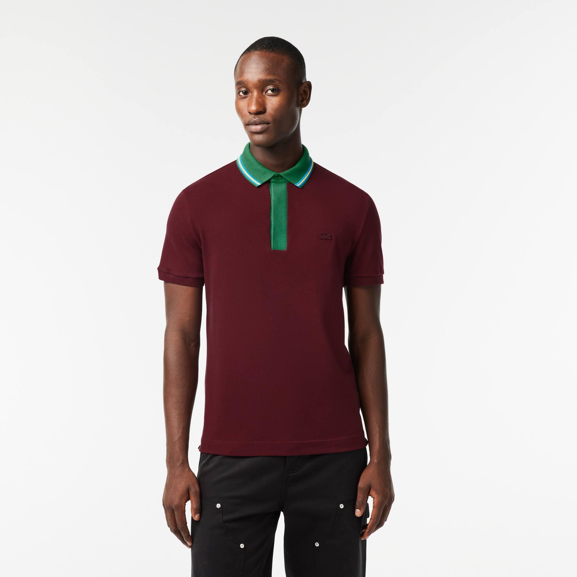 Men's Regular Fit Contrast Neck Smart Paris Polo Product Image