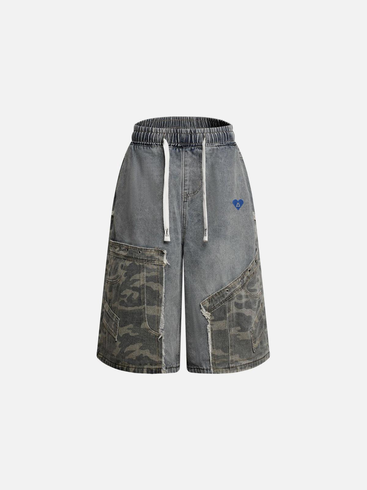 Aelfric Eden Camouflage Patchwork Longline Jorts Product Image