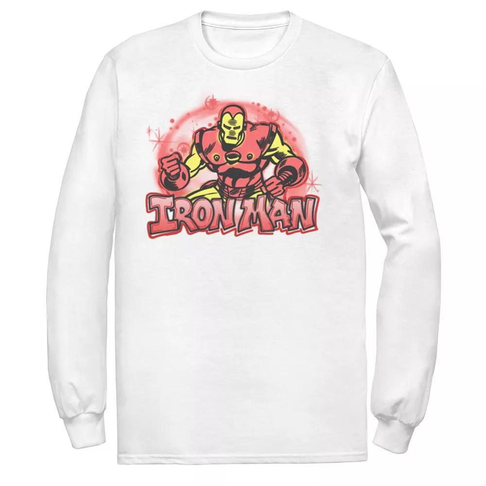 Men's Marvel Airbrushed Iron Man Graphic Tee, Size: XXL, White Product Image