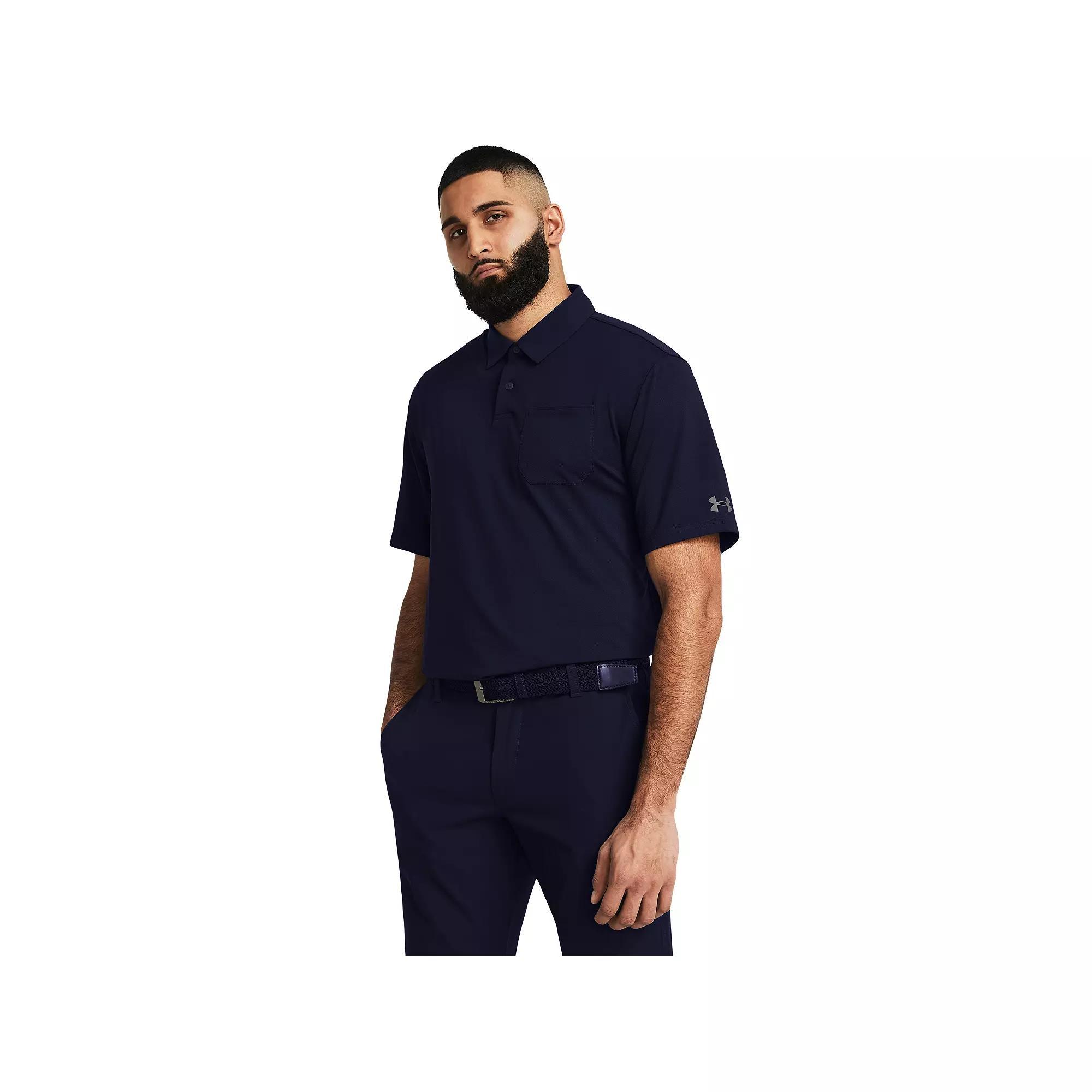 Men's Under Armour Performance Pocket Polo, Size: Medium, Black Navy Product Image