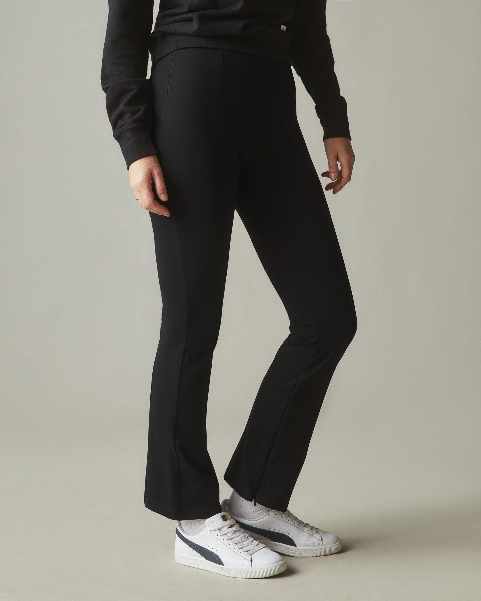 Women's Ponte Zip Flare Pant - Super Black Product Image