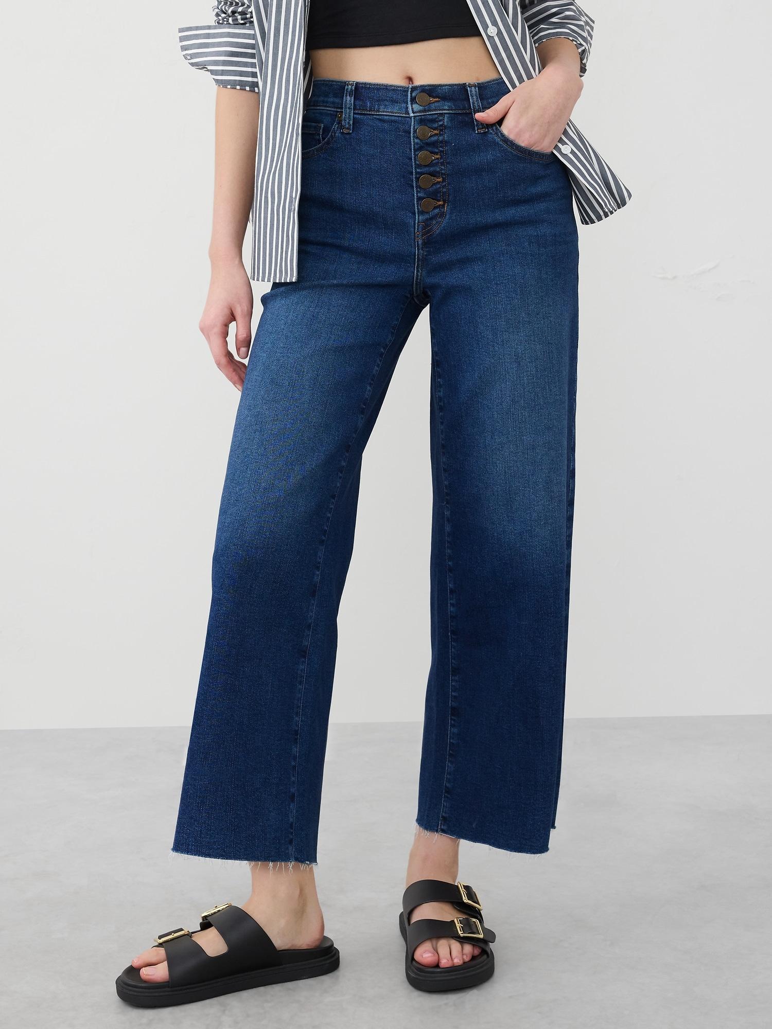 Wide-Leg High-Rise Cropped Jean Product Image