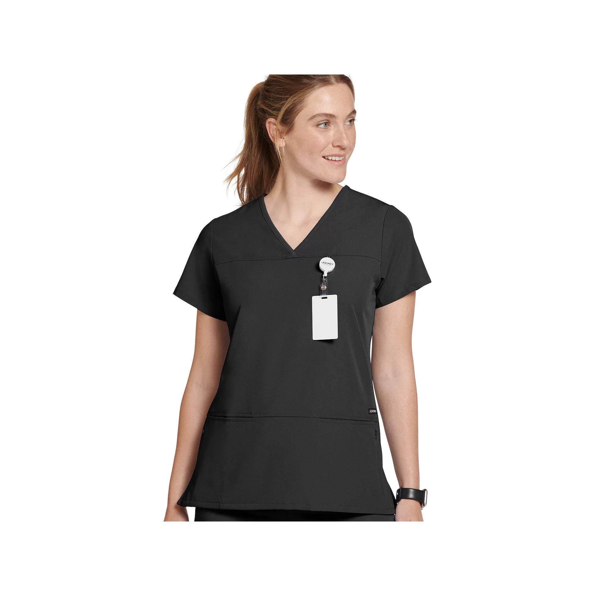 Women's Jockey® Scrubs True Fit Crossover V-Neck Top 2299, Size: Large, Black Product Image