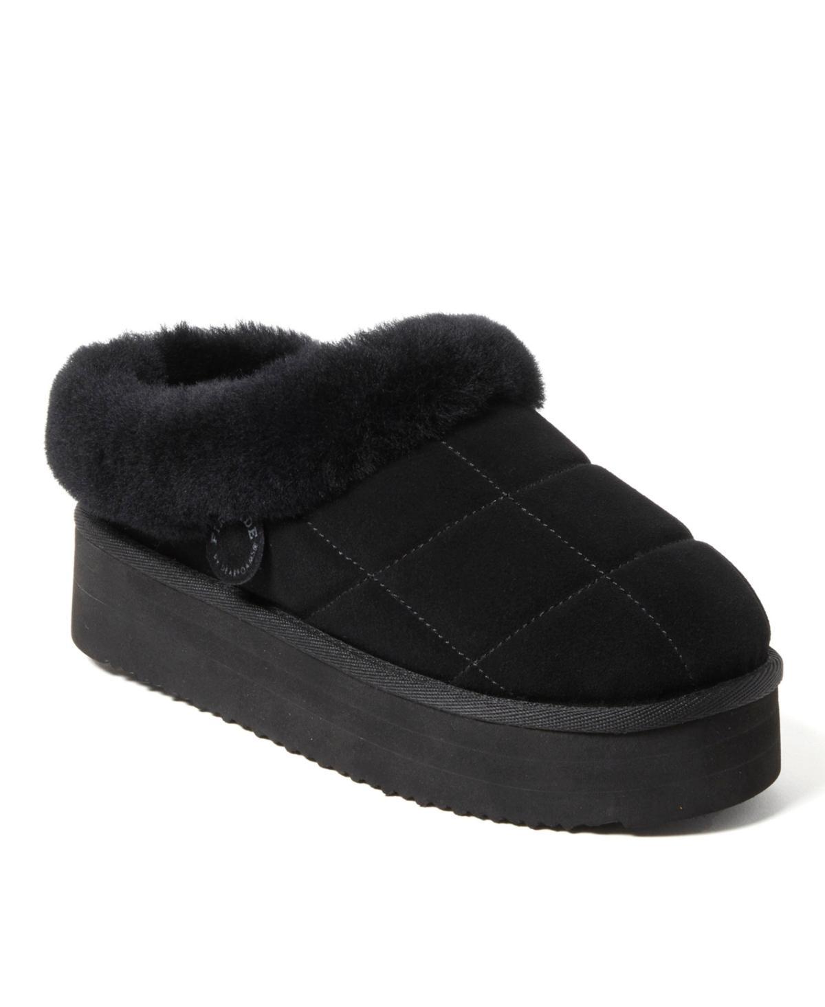 Fireside by Dearfoams Bendigo Womens Puff Platform Suede Clog Slippers Brown Product Image