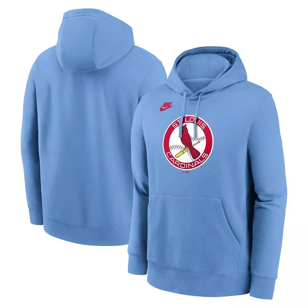 Men's Nike Light Blue St. Louis Cardinals Cooperstown Collection Logo Club Pullover Hoodie, Size: 2XL Product Image