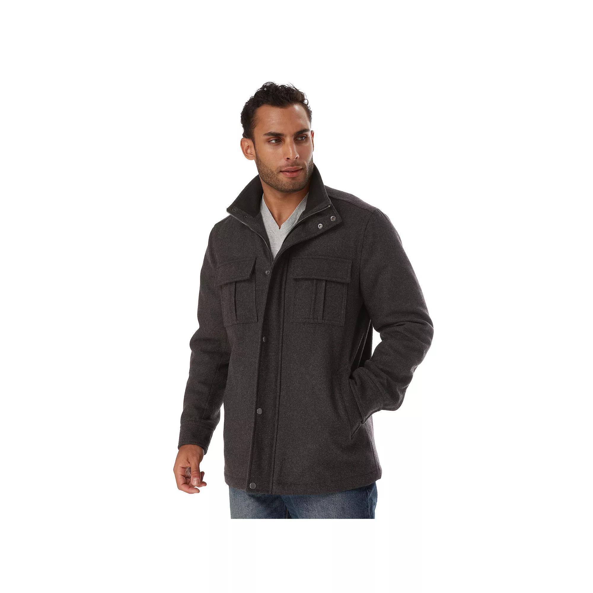Big & Tall Apt. 9® Wool Multi-pocket Car Coat, Men's, Size: XL Tall, Gray Product Image