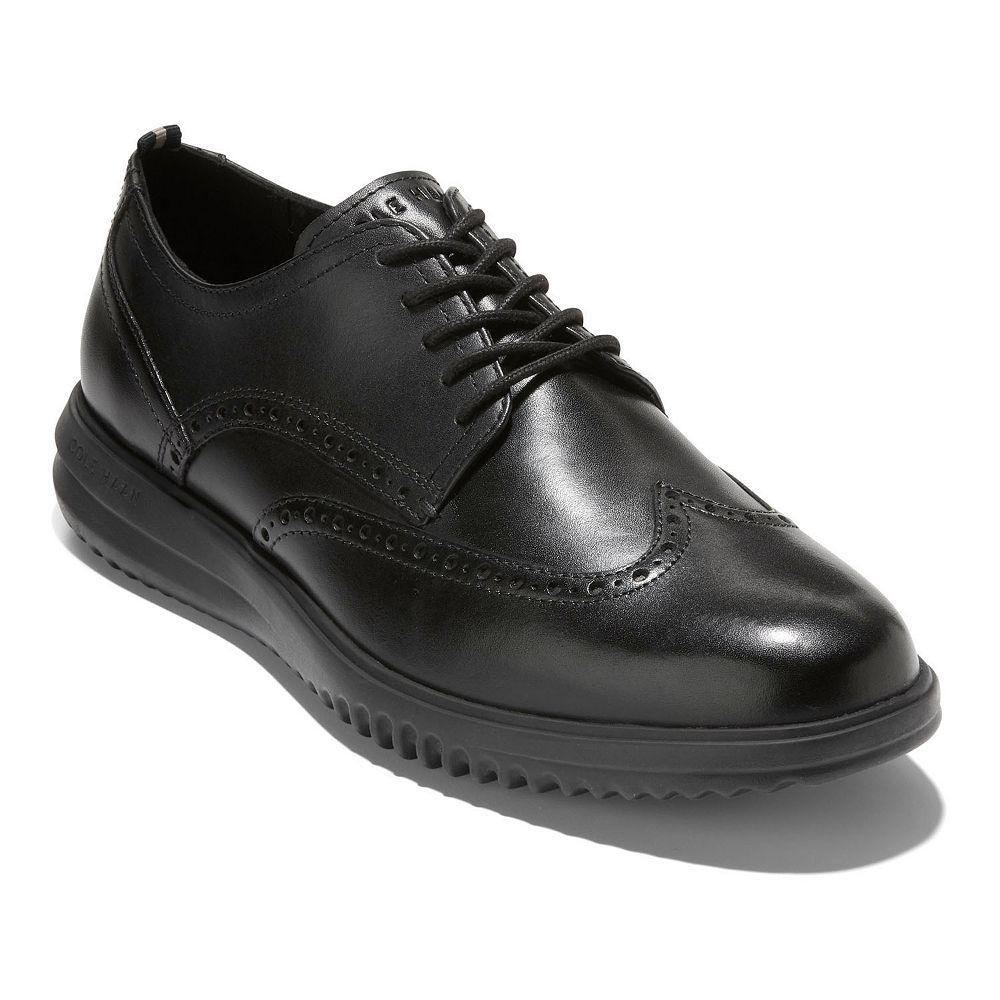 Cole Haan Grand+ Wingtip Men's Leather Oxford Shoes, Size: 9.5, Black Black Product Image