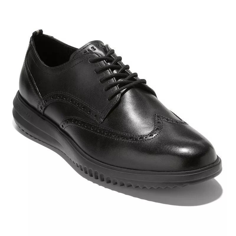 Cole Haan Grand+ Wingtip Men's Leather Oxford Shoes, Size: 9.5, Black Black Product Image