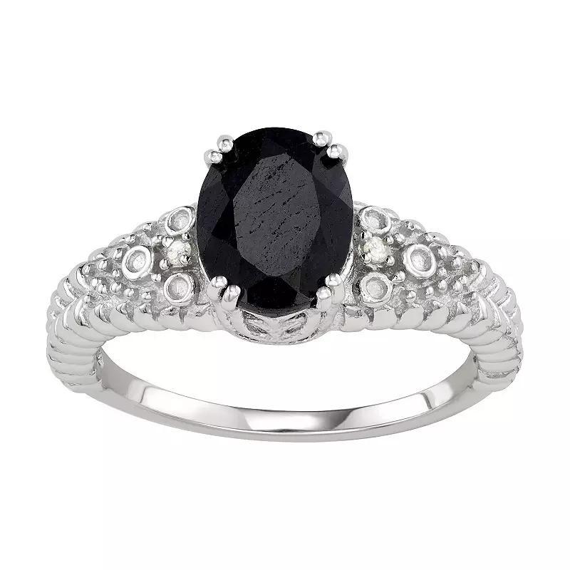 Jewelexcess Sterling Silver Sapphire & Diamond Accent Ring, Women's, Size: 7 Product Image