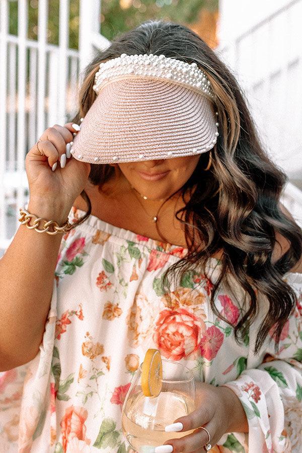 Beautiful Girly Raffia Visor in Pink Product Image