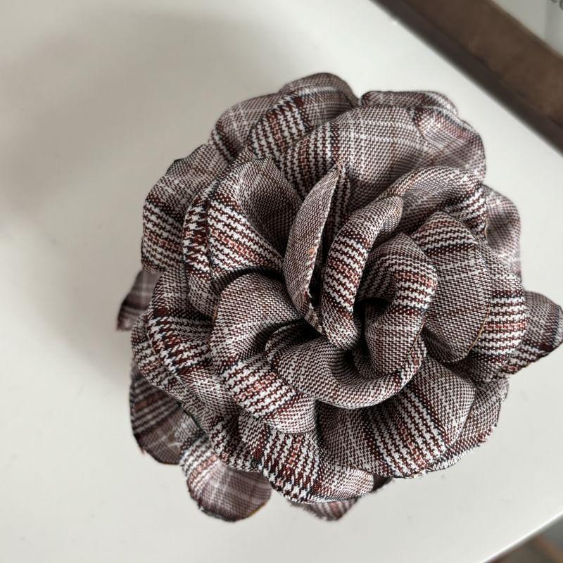 Floral Plaid Fabric Hair Claw Clip Product Image