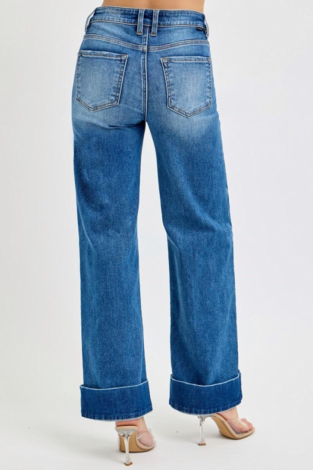 High Rise Wide Cuff Jean Product Image