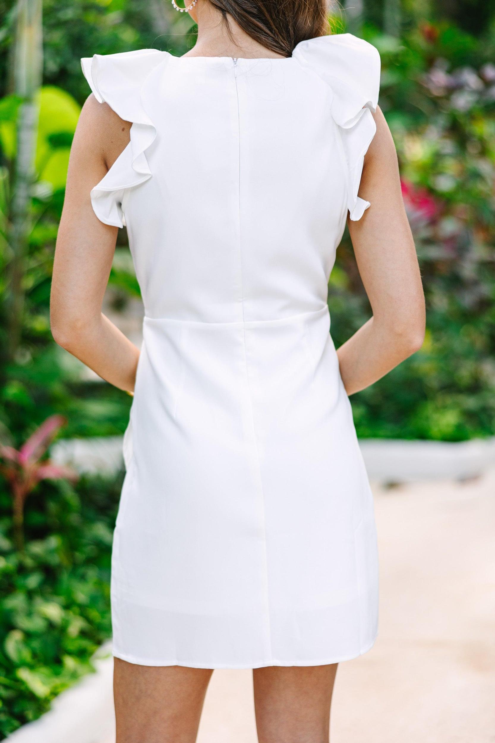 Live In The Moment White Ruffled Dress Female Product Image