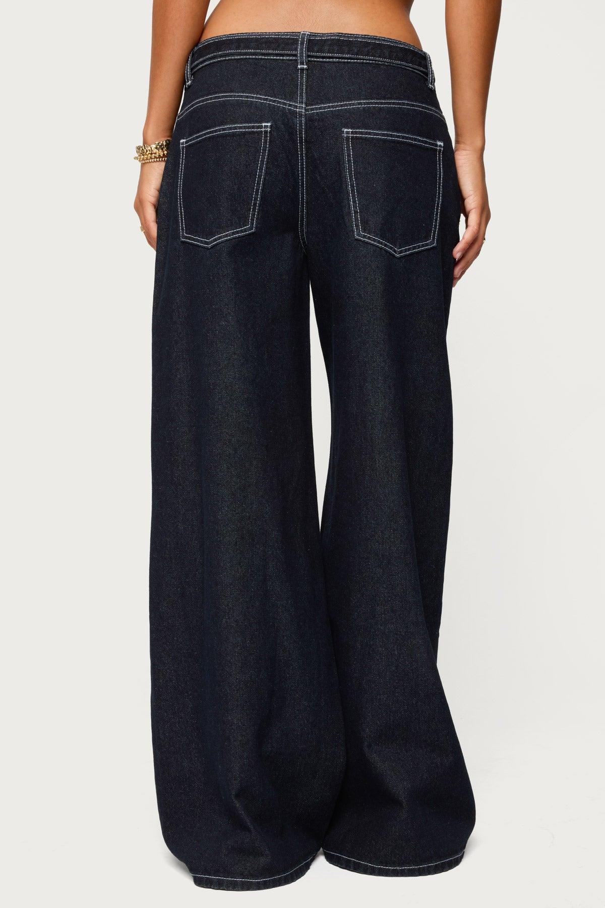 Karah Belt Low Rise Jeans Product Image