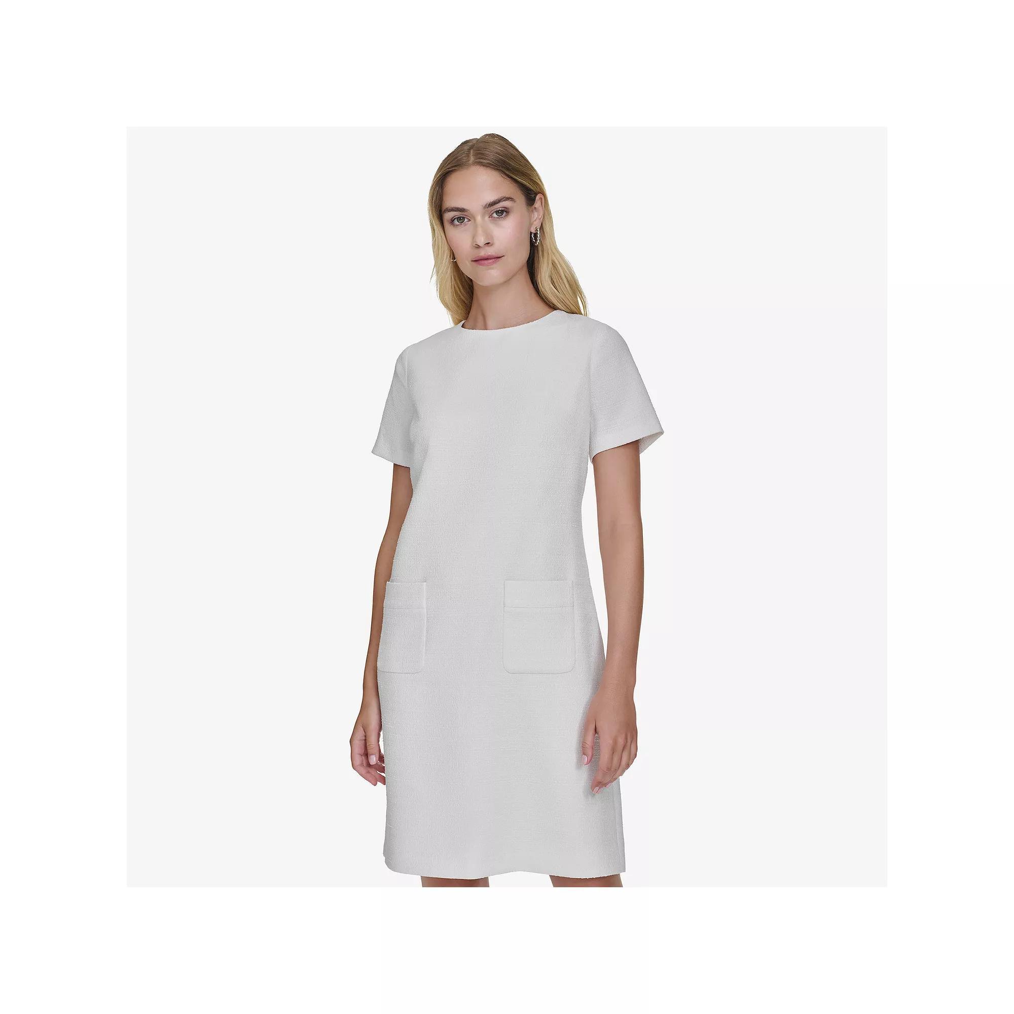 Women's Andrew Marc Short Sleeve Pocket Dress, Size: 6, White Product Image