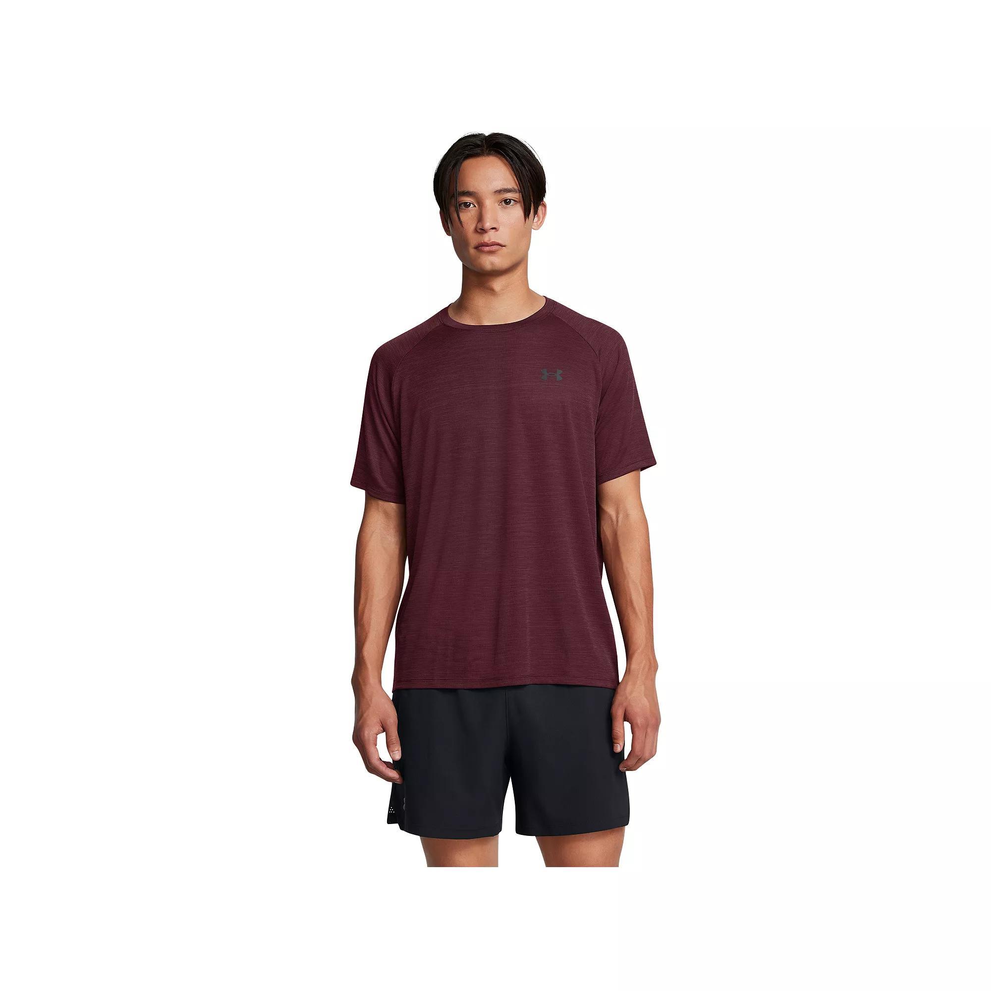 Men's Under Armour Tech Textured Short Sleeve Tee, Size: XXL, Black Navy Product Image