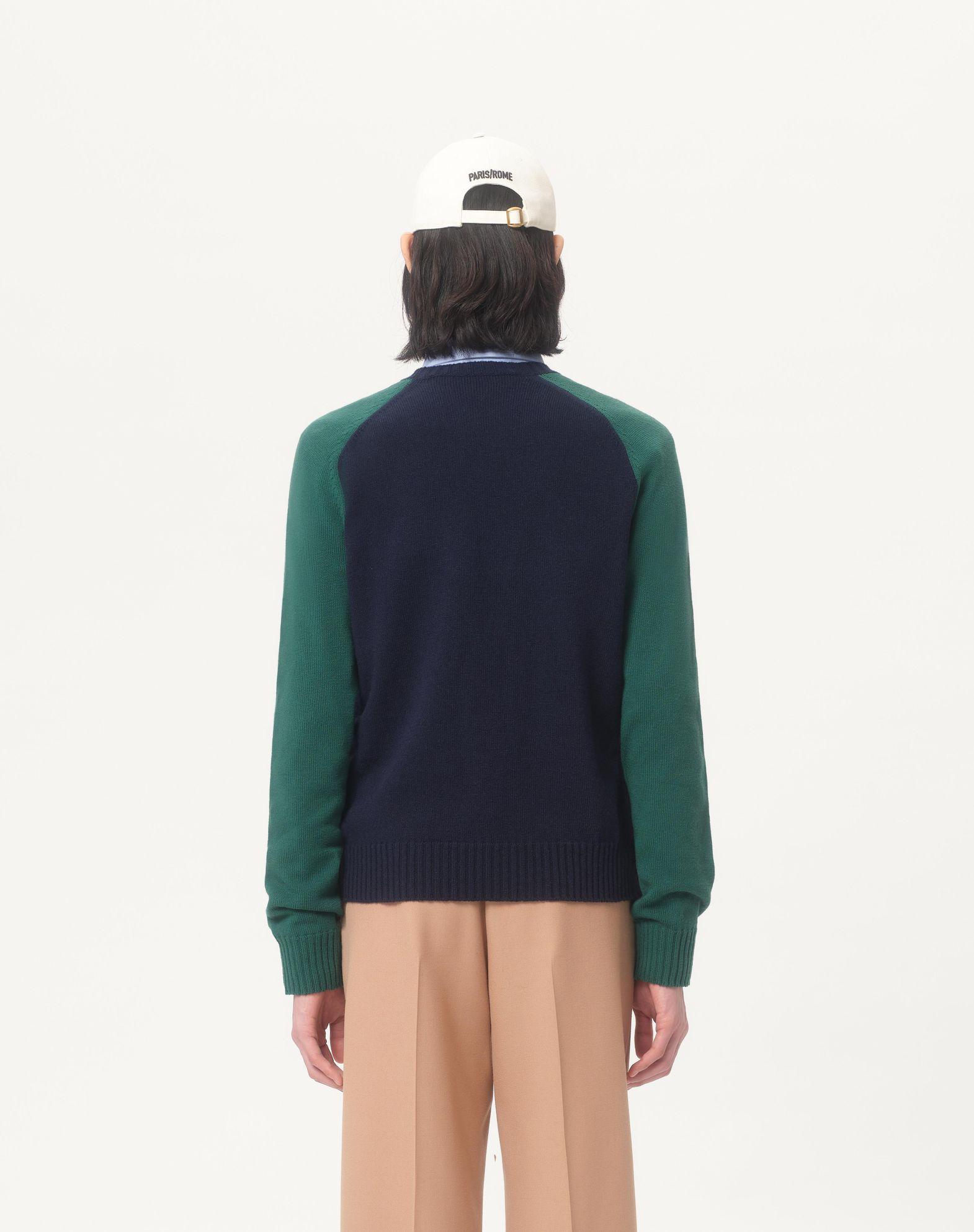 Wool And Cotton Sweater With Chez Valentino Jacquard Pattern Product Image