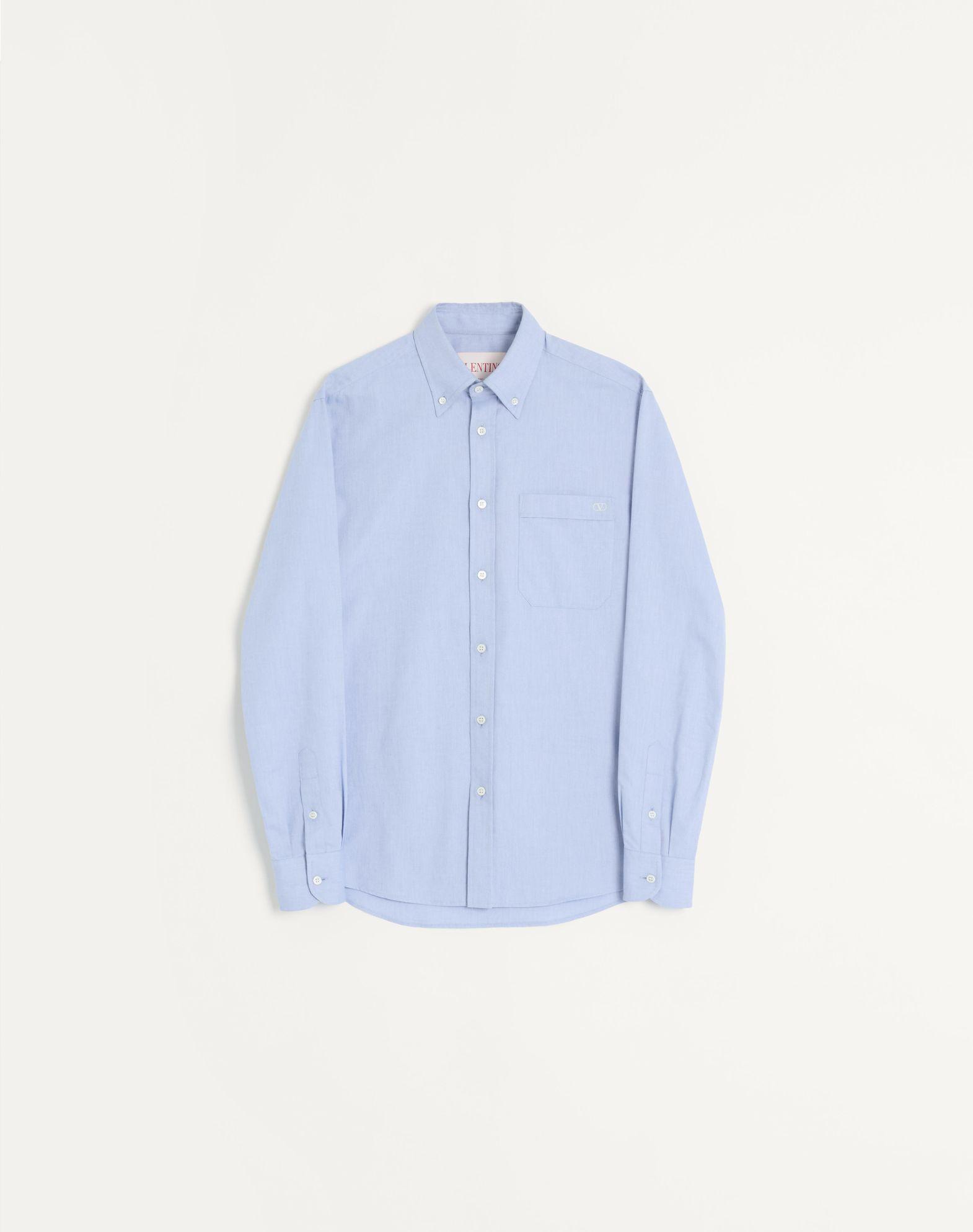 Cotton Oxford Shirt With Vlogo Embroidery Product Image