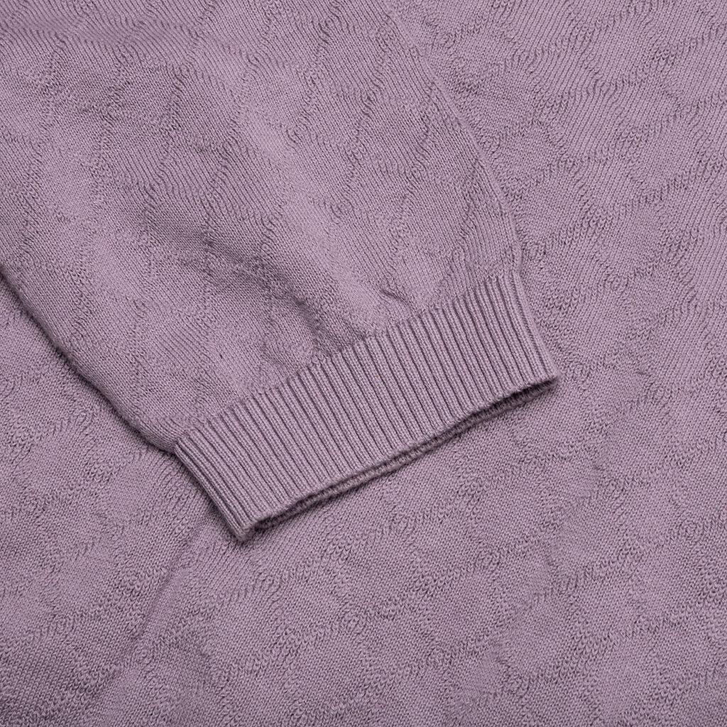 Hogan Pointelle Raglan Sleeve Sweater Polo - Mauve Male Product Image