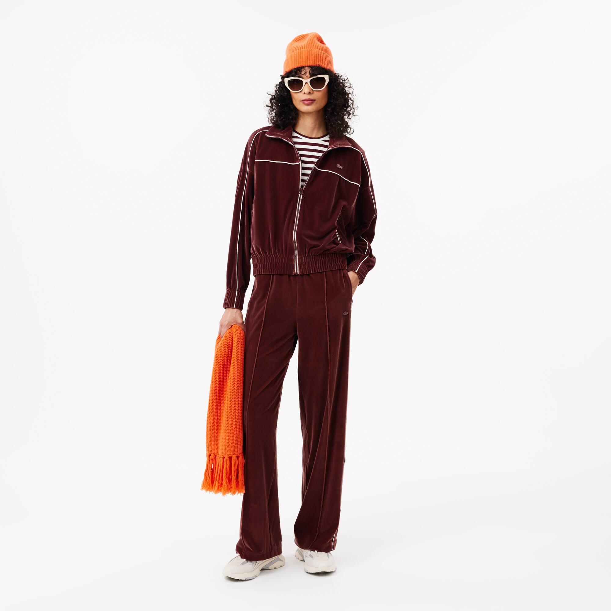 Women's Oversized Zip-Up Velour Sweatshirt Product Image