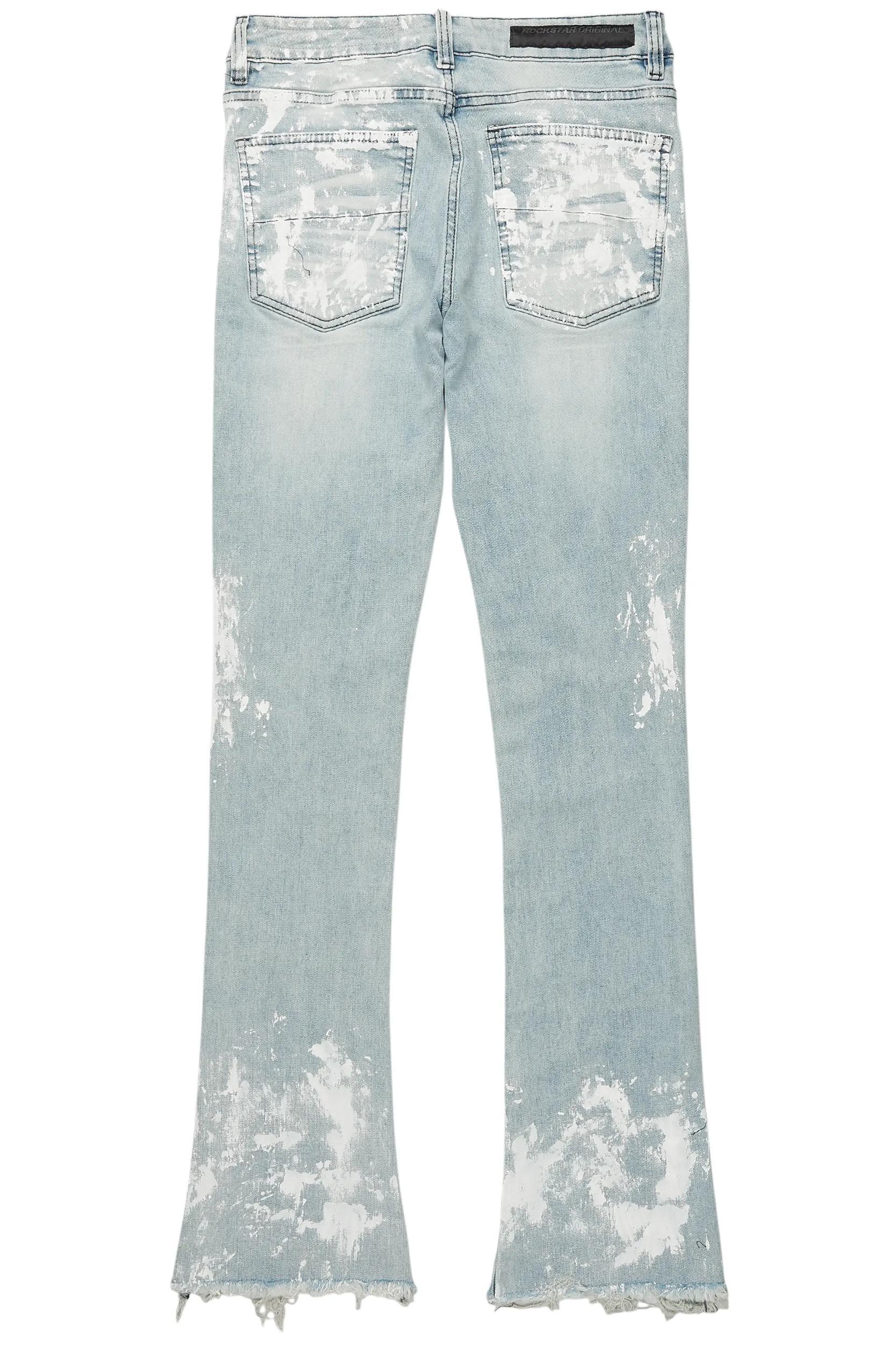 Kodak Blue/White Painter Stacked Flare Jean Male Product Image