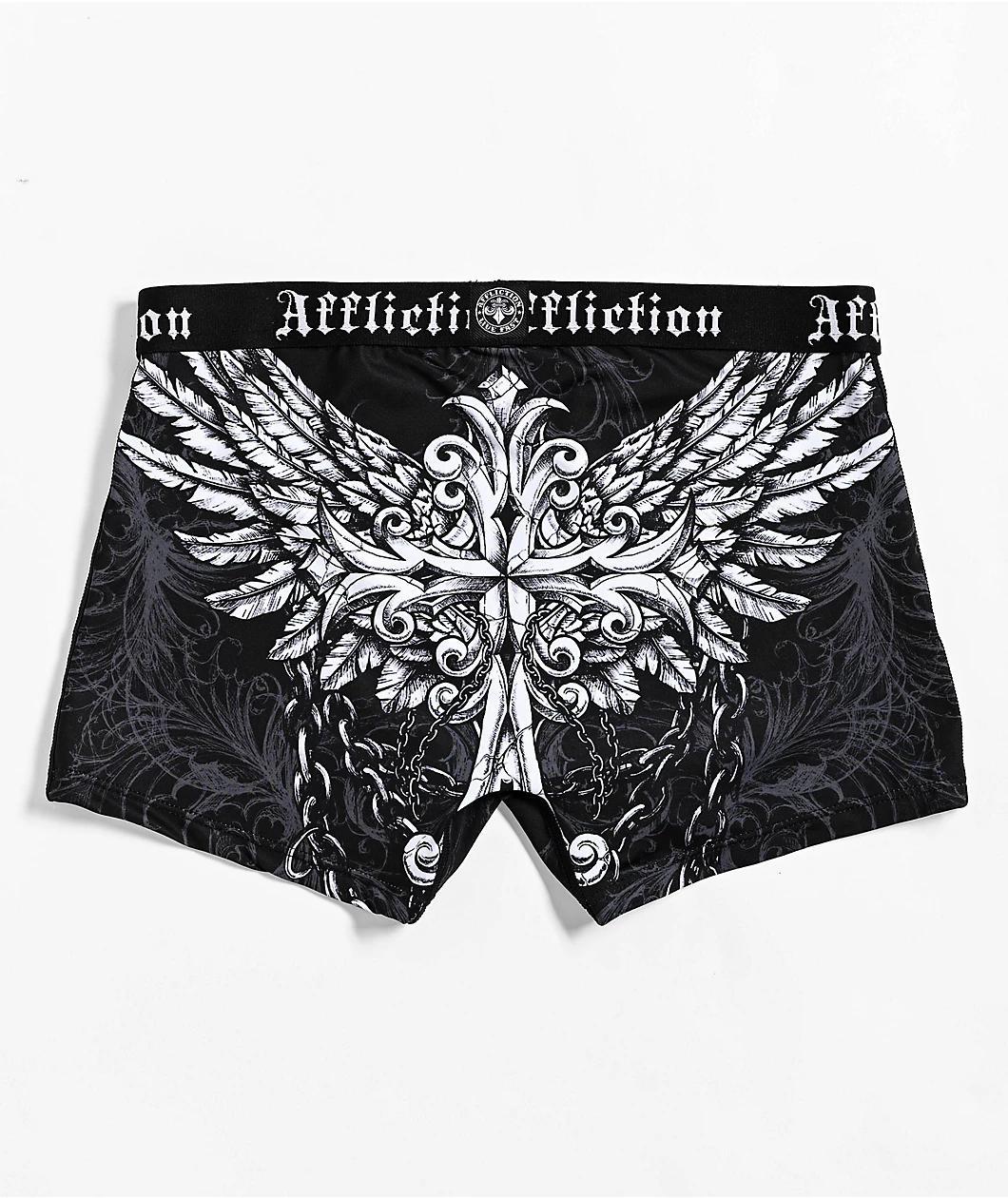 Affliction Empower Black & White Boyshort Underwear Product Image