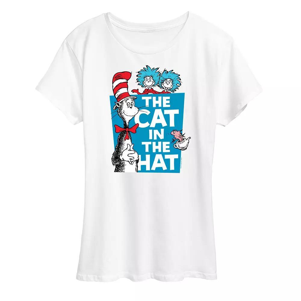Women's Dr. Seuss Cat In The Hat Graphic Tee, Size: XXL, Grey Gray Product Image