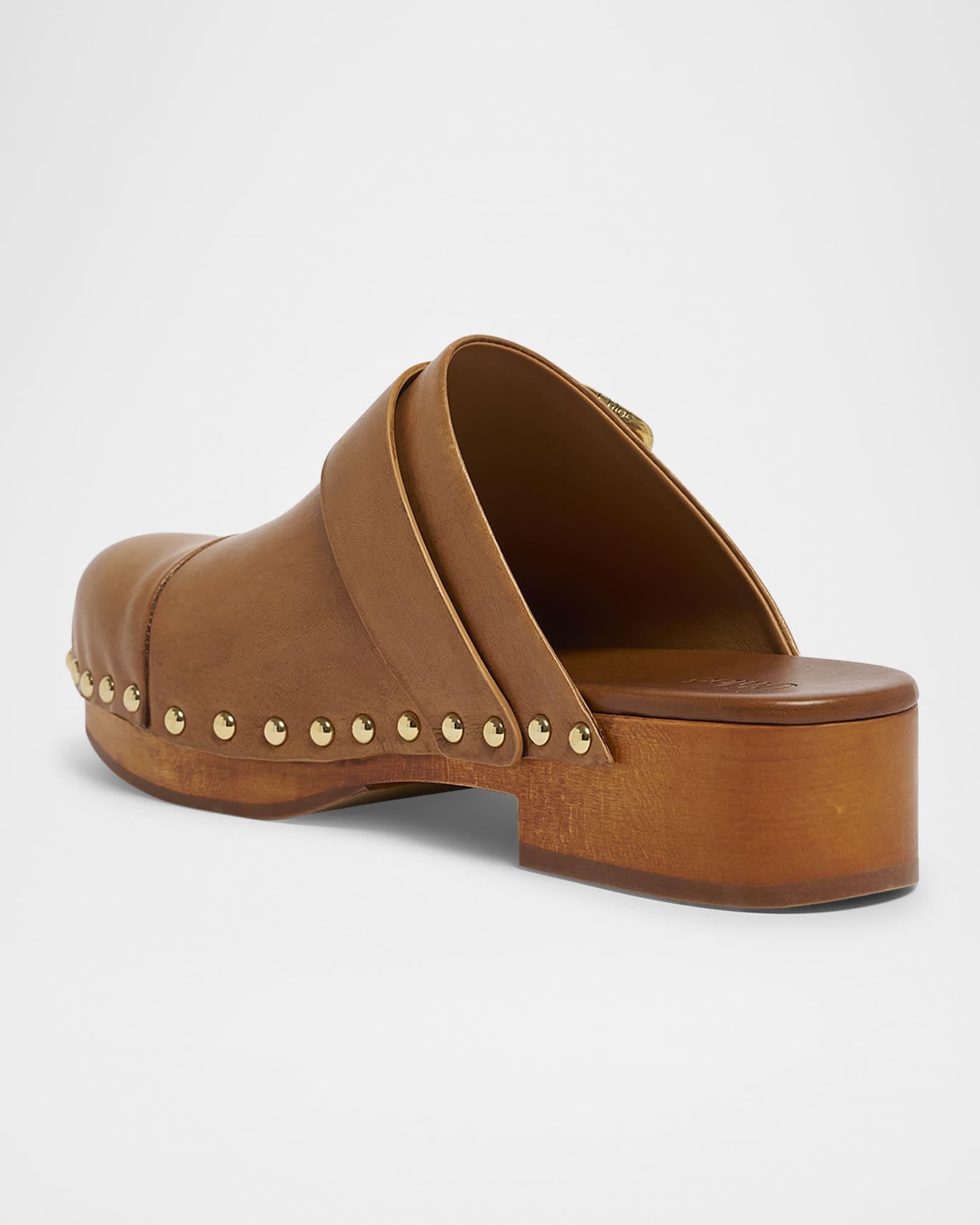 Jeannette Calf Leather Buckle Clogs Product Image