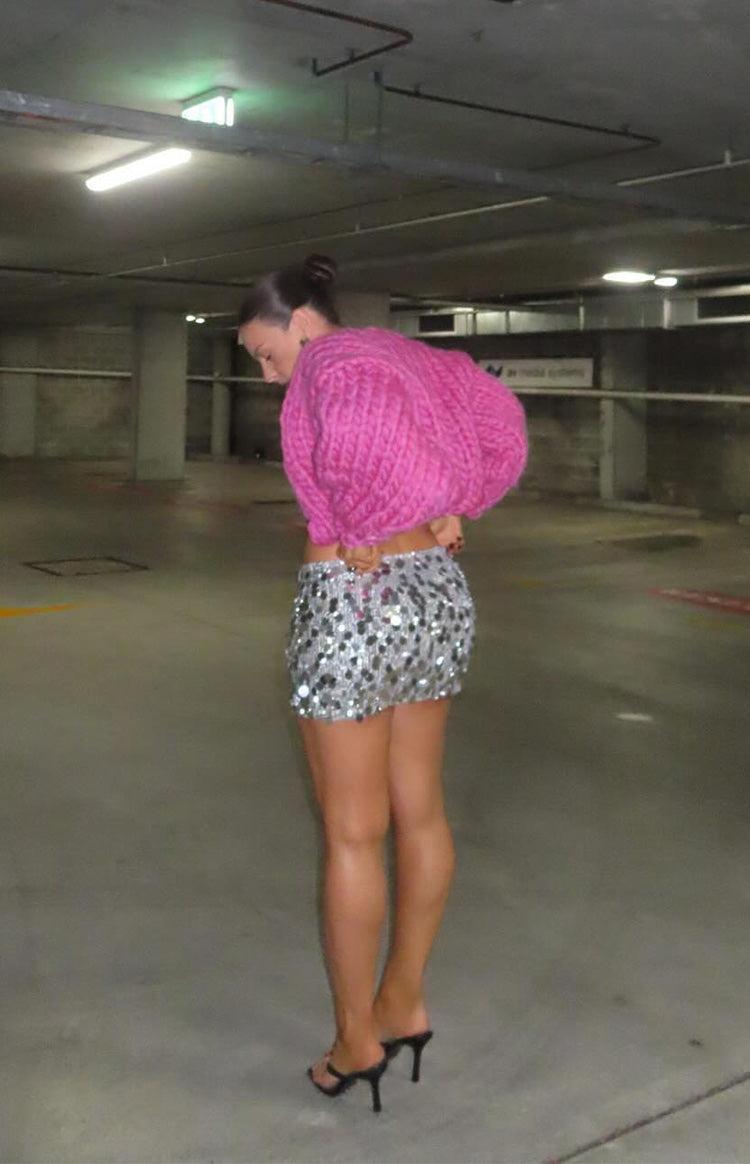 Emiko Silver Sequin Mini Skirt Girls Product Image