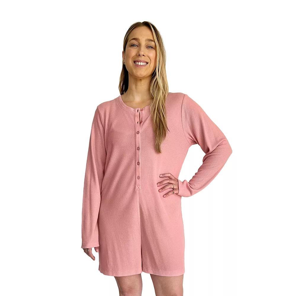 Women's Peace, Love & Dreams Shortie Pajama Romper, Size: XS, Pink Product Image