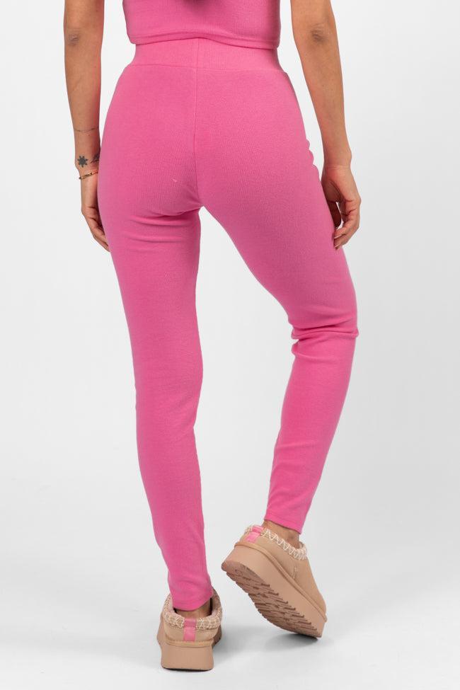 Outta Sight Pink Brushed Rib Leggings FINAL SALE Product Image
